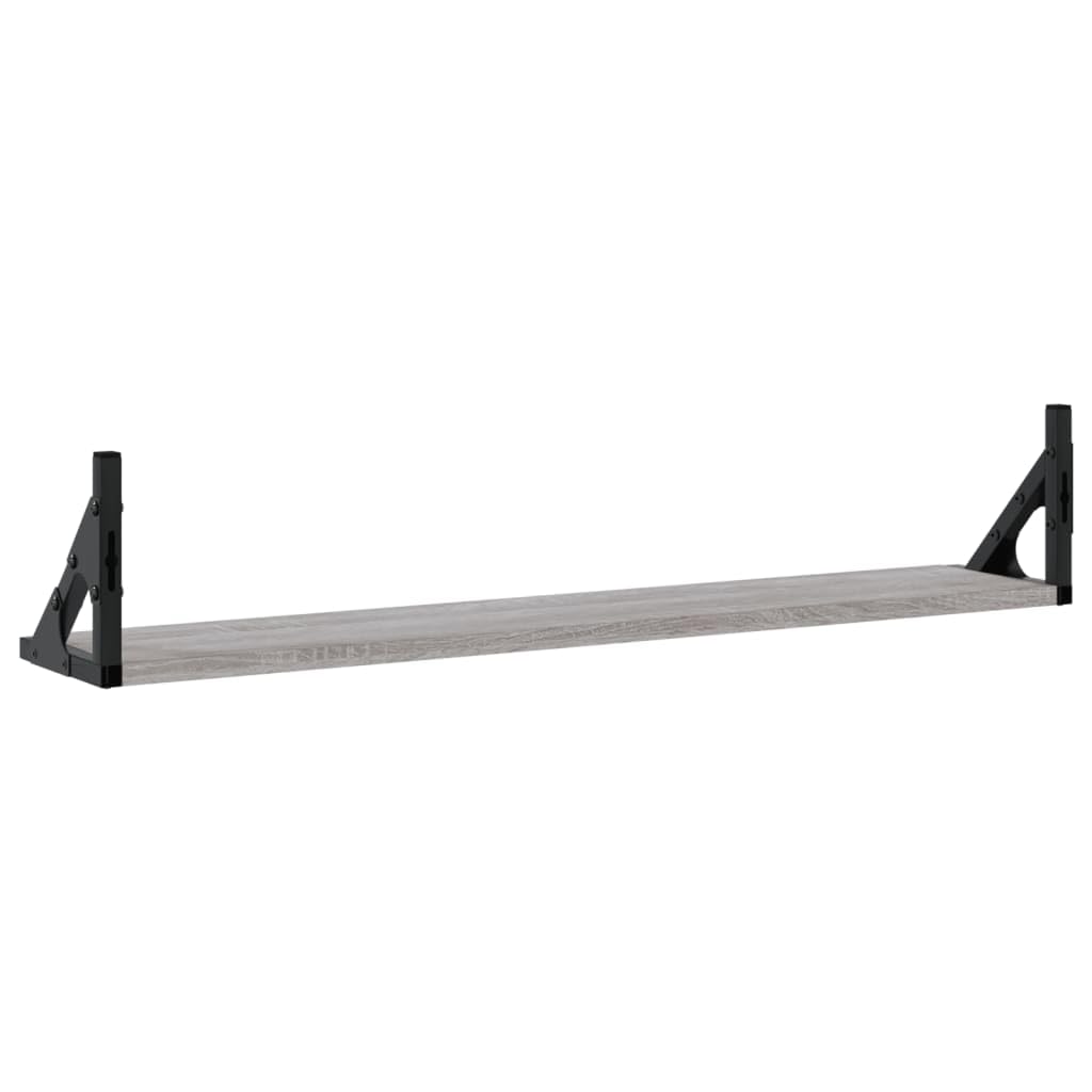 Set di 2 mensole da parete, colore grigio Sonoma, 80 x 15 x 15,5 cm, mensole sospese