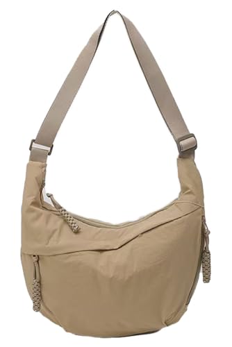 Image of Hobo Bag for Women Men Crescent Shoulder Bag Retro Nylon Canvas Crossbody Bag Slouchy Corduroy Dumpling Bag Purse | Retro