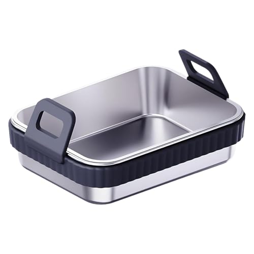 Air Fryer Baking Pan - Non Stick Compact Oven Roasting Container | Heat Resistant Grill Rack, Stainless Steel Baking Pan, Crisp 