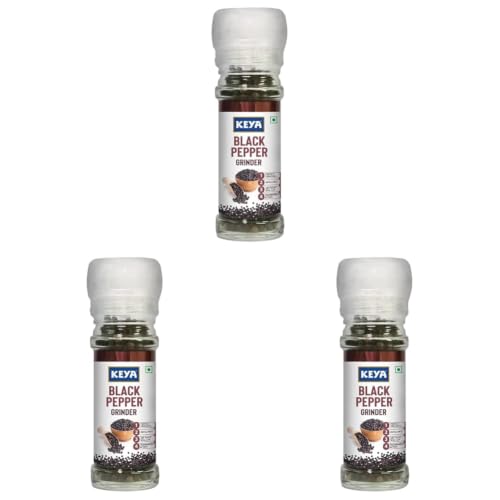 Image of Keya Malabar Black Pepper Grinder | Exotic Spices Blend 50 gm x 1 (Pack of 3)