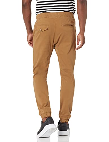 WT02 Men's Twill Jogger Pants, Tobacco-A, Medium - Image 2