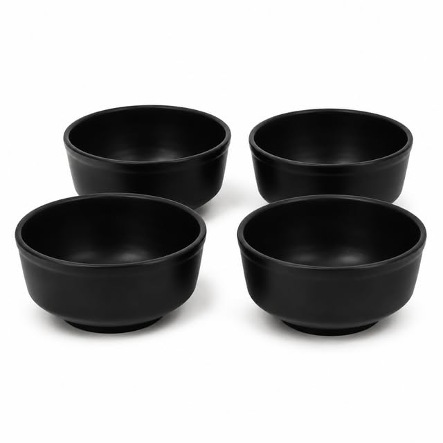 Image of Ariya 4.5 Inch Melamine French Bowls Black Aura Collection Set of 4