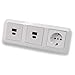 Produktbild EBROM USB-C und USB-A Unterputz Steckdose/Lader (2 Stück), 45+15 Watt Leistung  Schnellladefunktion für Wearables, Smartphones Tablets + Merten System M polarweiß glänzend Steckdose MEG2301-0319