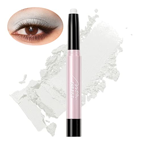 Iguzvaw Matte Eyeshadow Stick,Cream To Powder Waterproof Eye Shadow Eyeliner Pencil Crayon,Long Lasting Buildable Neutral Eye Makeup (Matte,03# White) #TOP8