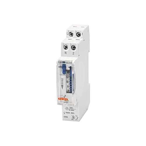 Gewiss - Interruttore orario settimanale analogico con resistore, 1 INV, 2,5 m