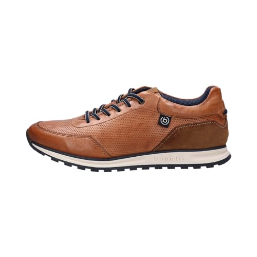 bugatti Herren Low-Top Sneaker, Männer Halbschuhe, Wechselfußbett,Sportschuhe,Freizeitschuhe,Turnschuhe,Laufschuhe,Cognac (6300),43 EU / 8.5 UK