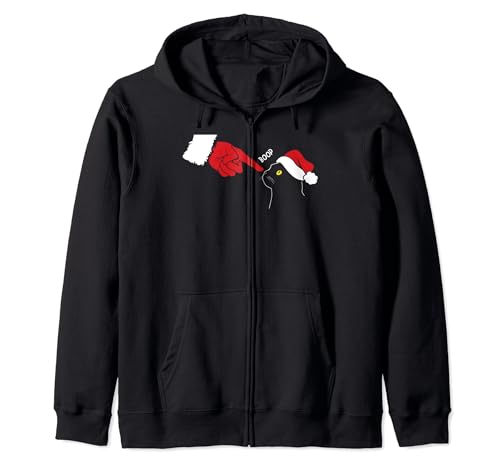 Cat Black Lover Santa Hand Boop Funny Christmas Xmas Sudadera con Capucha