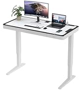 Amazon | HOMAYA 電動昇降デスク 強化ガラス天板 コンセント/USB-A