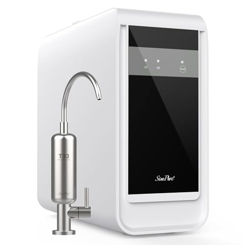 SimPure Q3-600T Reverse Osmosis System, 600 GPD Under Sink RO Water Filtration with T33 Faucet, 8 Stage Tankless RO Water Filter, Near 0 TDS, Improve Taste, CEC/FCC Listed