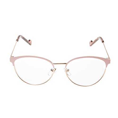 Contacta, Elle, Occhiali da Lettura per Donna, Occhiali Femminili e Accattivanti con Profili Dorati e Dettagli Color Pastello, Diottrie +1,00, Colore Rosa, Confezione con Sacchetto Portaocchiali, 24g