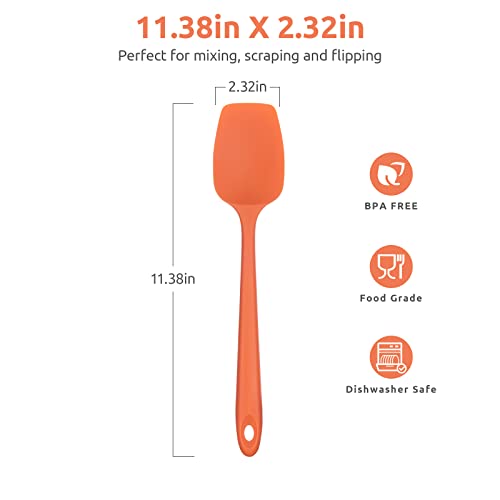 Image of U-Taste Silicone Spoon Spatula, 600F High Temp Spoonula, 11.38 inch, Orange