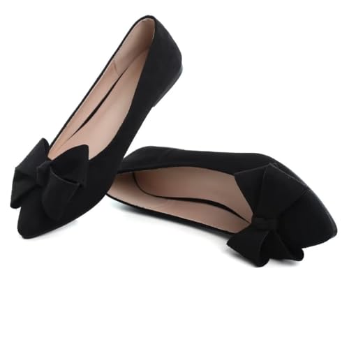 Image of TN TANGNEST Flats Shoes Women Comfort Casual Loafers | Classic Pointed Toe Bowknot Flats Cute Slip On Flats, Wear to Work Travel Walk