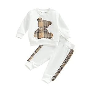 PanLidapan Toddler infant baby Boy sweatsuit letter sweatshirt jumper elasticated waist trouser sweatpants fall winter outfit clothes