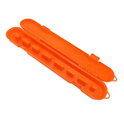Chainsaw Chain Storage - Universal Portable Saw Chain Saw Chain Storage Box Large Capacity Plastic Organizer Electric Saw Chain Carrying Case (Orange)