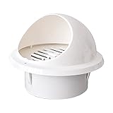 Chimney Tool Ventilation Outlet Cap, PVC Plastic Window Ventilation Port Exhaust Vent Air Hood Outdoor Bathroom Cap Wind Cap Exhaust Pipe Ceiling Shutters