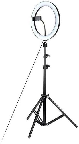 LED Ring Light, 30cm, with 210cm Tripod Stand and Phone Holder, 3 Colour Modes, Dimmable, for Photography and Live Streaming