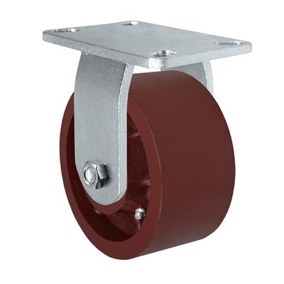 CasterHQ - 6" x 3" Heavy Duty 2 Swivel & 2 Rigid Caster - Red Ductile Steel Wheel - 10,000 lbs Capacity Per Caster