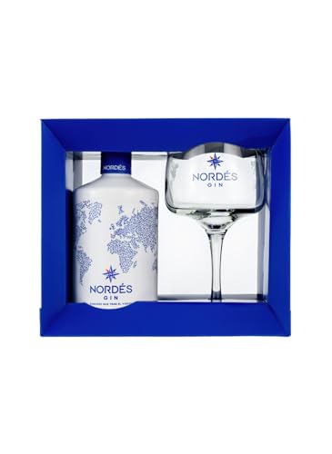 Gin Nordes Atlantic Galician Confezione Gin Con Bicchiere In Vetro, 70 cl