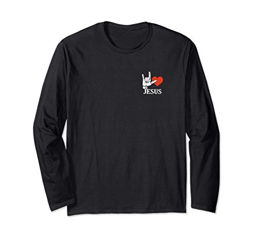 American Sign Language I Love Jesus, Gift for All Christians Maglia a Manica