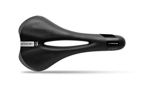 Sportourer X-Race Gel Flow Fec Alloy Saddles, Matt Black/Hi-Viz, Small