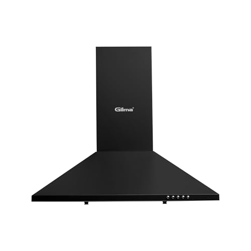 Image of Gilma 60 cm Baffle Filter Chimney | Black Matte | Push Button Control | 3 Speed | LED | Lifetime on Motor, 2 Yrs Comprehensive Warranty by Gilma | Eva 60