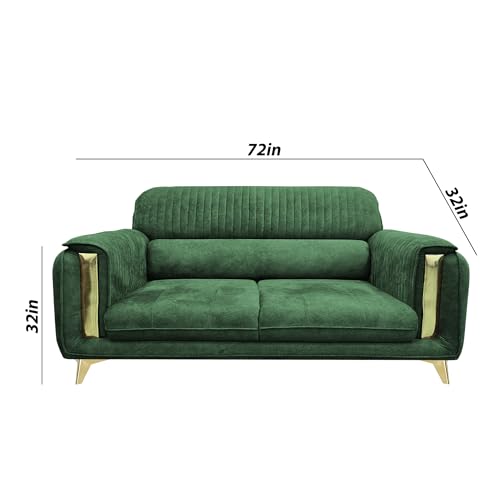 Image of Casaliving Gelio 3 Seater Sofa Set for Living Room (Green Colour) Premium Fabric Sofa