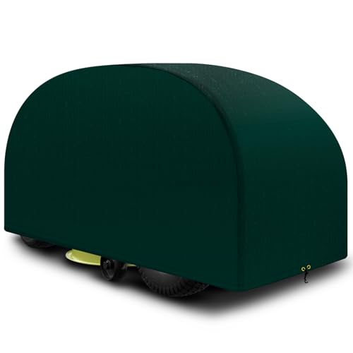 PATIO PLUS Funda para cortacésped, cubierta para tractor de césped al aire libre, material de tela de polietileno de alta calidad, impermeable, resistente al viento, anti-UV, 110 x 165 x 103 cm