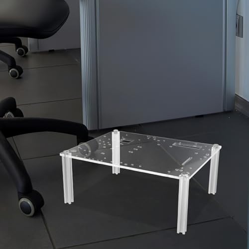 Gabinete transparente compacto de aire abierto para computadora compatible con placas Mini y Micro, diseño ahorrador de espacio con base resistente miniatura 4