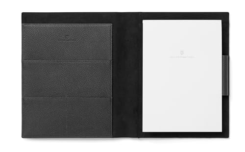 Graf von FABER-CASTELL 118780 - Schreibmappe DIN A5 Cashmere, Schwarz, mit Notizblock, Stiftschlaufe und Fächer