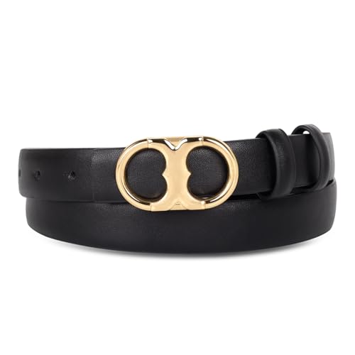 Image of Aurolran Women's Leather Belt with Buckle - Ideal for Dresses, Jeans, and Coats