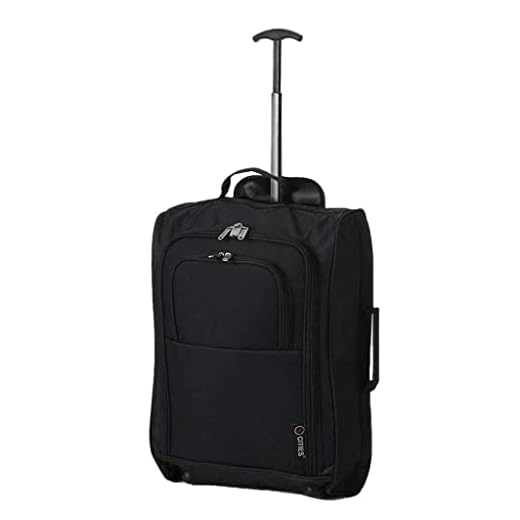 Maletas ligeras con ruedas, 55 x 35 x 20 cm, homologado para Ryanair, EasyJet, British Airways, Jet2 y más, 1 negro sólido, Medium
