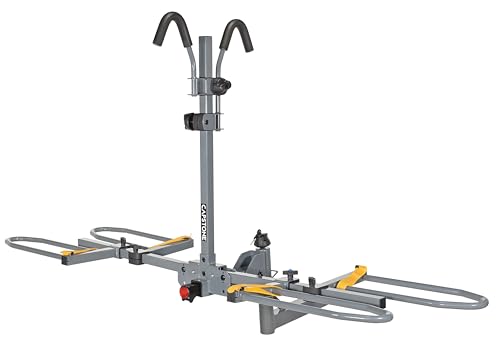 Capstone Hitch Mount Two Bike Carrier - Connects Seamlessly to 2-Inch Receiver - Steel Hitch Bike Rack for Car with Anti Wobble Mechanism