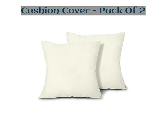 Image of Premium Polyester Fiber Cushion Fillers - Pack of 2 Pcs | 24 x 24 Inches | Ivory| Cushions, Sofa Pillow, Cushion for Sofa, Cushion for Bed, Decorative Pillow, Pillow for Support
