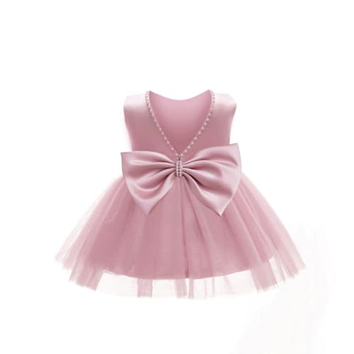 Baby Girls Formal Dress with Large Bowknot Tulle Backless Sa