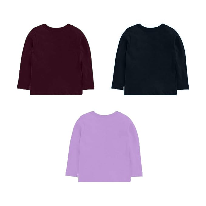 Image of NammaBaby Baby Girl Pure Cotton Hoseiry Regular Fit T-Shirt Top Tshirt - Pack of 3