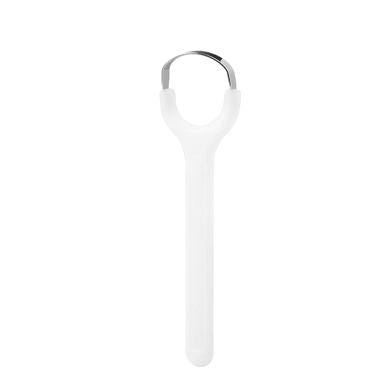 Stainless Steel Tongue Scraper Set For Adult Metal Cleaner Brush U-shape Easy To Clean(White)