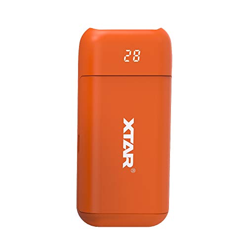 Fast 18650 Battery Charger XTAR PB2 USB Apply to 3.6V/3.7V Unprotected 18650 Batteries DIY Output for Phones Pads(Batteries NOT Included) (Orange)