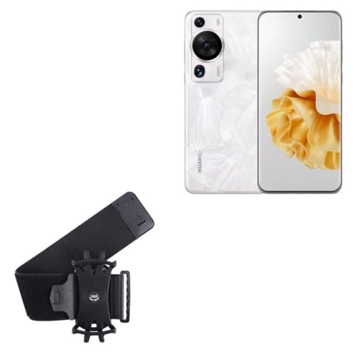 BoxWave Holster Compatible with Huawei P60 Pro - ActiveStretch Sport Armband, Adjustable Armband for Workout and Running - Jet Black