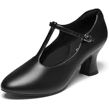 YESSA T-Strap Character Shoes for Women Dance Shoes 1920s Shoes for Ballroom Latin Salsa Folklorico Flamenco Tango Swing 2"/2.5