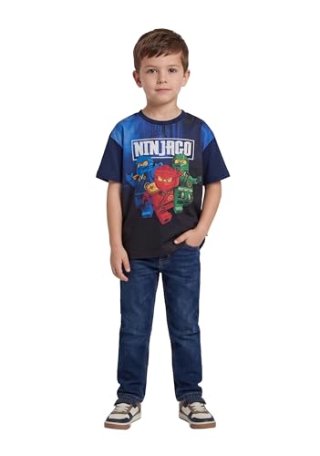 LEGO NINJAGO T-Shirt für Jungen - Kurzarmshirt mit Lloyd Kai & Jay Print | Weiche Baumwolle/Polyester für scharfe Farben | Perfekt für den Alltag