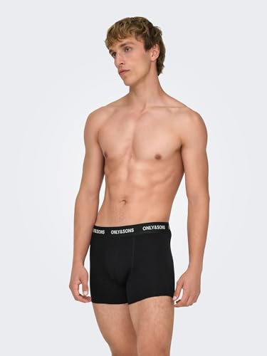 Only & Sons Herren Onsfitz Solid Black Trunk 5-pack Noos Boxershorts, Black 2, S EU – Ansicht 2