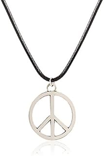 [PARTISAN] ピースマーク ペンダント ネックレス 平和 メンズ レディース アクセサリー 革紐