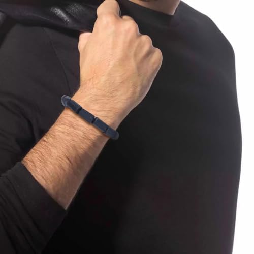 COAI Lava Black Tourmaline Beaded Bracelet for Men, Black Stone Raw Crystal Bracelet for Men2