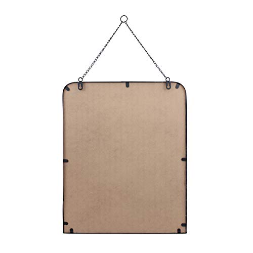 Stonebriar SB-6259A 21 Inch X 16 Inch Rectangle Black Metal Wall Mirror With Hanging Chain And Shelf, Decorative Industrial Decor thumb #3