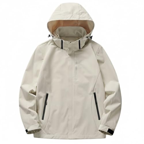 APAGAI アウトドアウインドブレーカー 4XL ホワイトベージュ