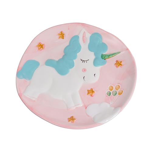 Toyvian Plato De Bebe De Ceramica Cubiertos Infantiles Vajilla De Bebe Plato De Unicornio Plato De Comida De Porcelana Para Plato De Cerámica Para Rosa