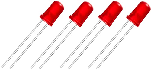 elpohl 4 x Blink LED Leuchtdioden 5mm selbstblinkend 20-40 mcd 60 Farbe nach Auswahl (blau, rot, grün, gelb, weiß) (5mm rot)