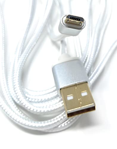 DRUT 2m, Micro USB to USB 2.0 Fast Charger Braided Cable 24AWG, A-Male to Micro B Gold Connectors Lead (6.5ft, Silver) - Image 2