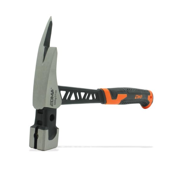 Edma, Martello da Carpentiere premium, Forgiato da un Unico Pezzo, Manico Ergonomico Antiscivolo, 600 g
