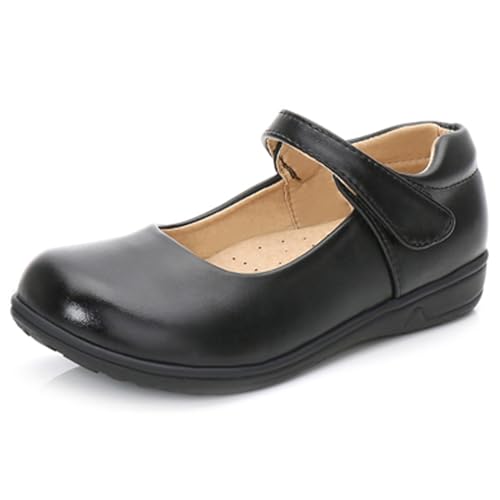 DADAWEN Girls Black School Uniform Dress Shoes Mary Jane Flats for Little Kid Size 2.5 Little Kid